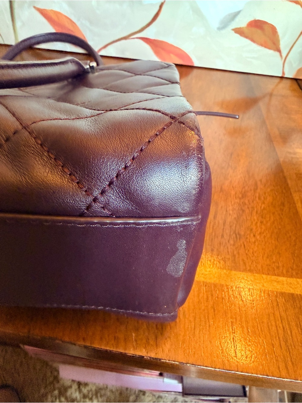 Kate Spade Eggplant Quilted Leather Shoulder Bag w/Gold Hardware (GUC) - Picture 11 of 17